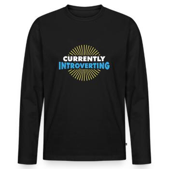 Méditation intrigue de nerd geek méditant - T-shirt manches longues Premium bio Homme - noir - Devant - Nico (187cm)