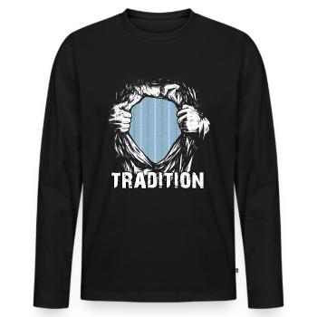 Suisse Tradition Patriote Edelweiss Chemise Hero - T-shirt manches longues Premium bio Homme - noir - Devant - Nico (187cm)