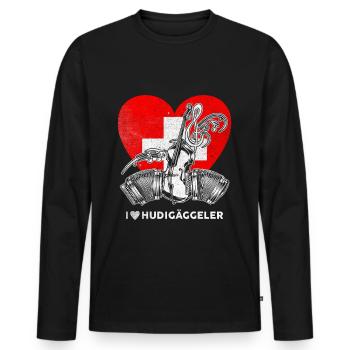 Suisse Ländler Schlager Musique folklorique Hudigäggeler - T-shirt manches longues Premium bio Homme - noir - Devant - Nico (187cm)