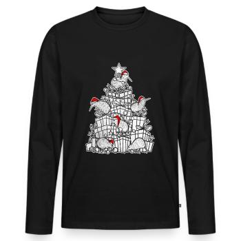 Nouvelle-Zélande Kiwi Santa Christmas Gift - T-shirt manches longues Premium bio Homme - noir - Devant - Nico (187cm)