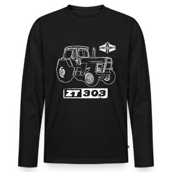 FORTSCHRITT Traktor ZT 303 - DDR Landmaschinen - Männer Premium Bio Langarmshirt - Schwarz - Vorne - Nico (187cm)