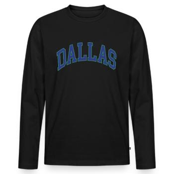 Dallas - Men's Premium Organic Long Sleeve Shirt - black - Front - Nico (187cm)