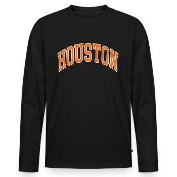 Houston - T-shirt manches longues Premium bio Homme - noir - Devant - Nico (187cm)