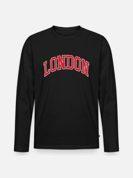London - Men's Premium Organic Long Sleeve Shirt - black