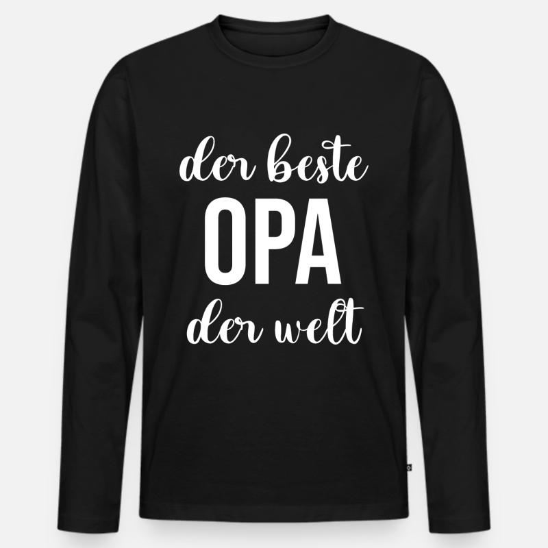 Bester Opa - Männer Premium Bio Langarmshirt - Schwarz