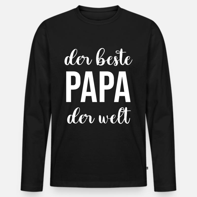 Bester Papa - Männer Premium Bio Langarmshirt - Schwarz