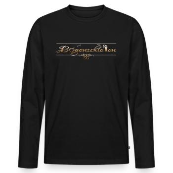 Bogenschießen Schriftzug mit Bogenschützen - Männer Premium Bio Langarmshirt - Schwarz - Vorne - Nico (187cm)