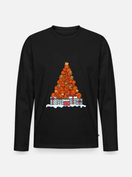 Basketball Basketballspieler Weihnachten Geschenk - Männer Premium Bio Langarmshirt - Schwarz