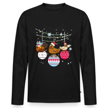 Huhn Hühner Hühnerstall Weihnachten Geschenk - Männer Premium Bio Langarmshirt - Schwarz - Vorne - Nico (187cm)