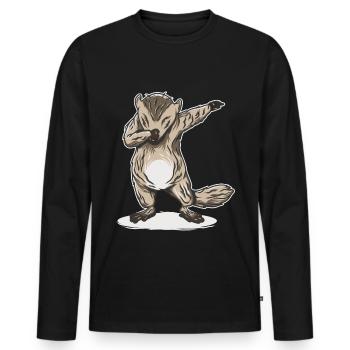 Dabbing Dab Marmot hunter hunting gift - Men's Premium Organic Long Sleeve Shirt - black - Front - Nico (187cm)