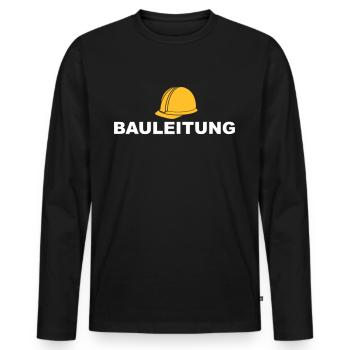 Maîtrise de la construction Construction de maisons - T-shirt manches longues Premium bio Homme - noir - Devant - Nico (187cm)