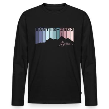 Säntis Alpstein Schwägalp St Gallen Switzerland Retro - Men's Premium Organic Long Sleeve Shirt - black - Front - Nico (187cm)