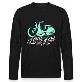 Simson Schwalbe KR 51 Fort et Faible - T-shirt manches longues Premium bio Homme - noir - Devant - Nico (187cm)
