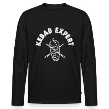 Kebab Expert Kebab Grill - Men's Premium Organic Long Sleeve Shirt - black - Front - Nico (187cm)