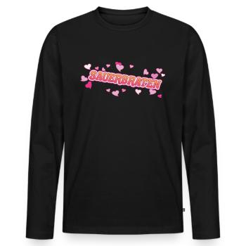 Sauerbraten ein Design für den Braten Fan - Männer Premium Bio Langarmshirt - Schwarz - Vorne - Nico (187cm)