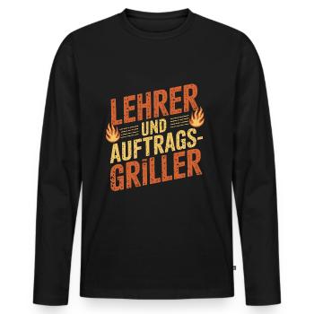 Lehrer und Auftragsgriller - Männer Premium Bio Langarmshirt - Schwarz - Vorne - Nico (187cm)