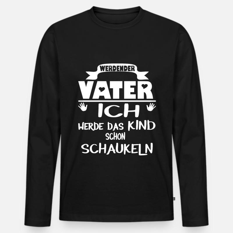 Werdender Vater - Männer Premium Bio Langarmshirt - Schwarz
