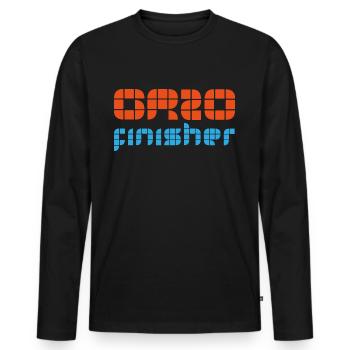 Corsica GR20 finisher Long-distance hiking trail Pilgrim Hiking - Men's Premium Organic Long Sleeve Shirt - black - Front - Nico (187cm)