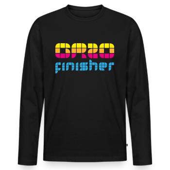 Corsica GR20 finisher Long-distance hiking trail Pilgrim Hiking - Men's Premium Organic Long Sleeve Shirt - black - Front - Nico (187cm)