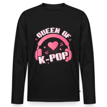 Queen of Kpop Musique - T-shirt manches longues Premium bio Homme - noir - Devant - Nico (187cm)