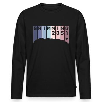 Grimming Berg Steiermark Austria Österreich Retro - Männer Premium Bio Langarmshirt - Schwarz - Vorne - Nico (187cm)