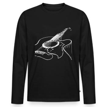 Akustische Gitarre - Musik Liebhaber - Männer Premium Bio Langarmshirt - Schwarz - Vorne - Nico (187cm)