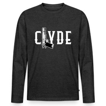 Bonnie & Clyde Partnerlook - Männer Premium Bio Langarmshirt - Anthrazit meliert - Vorne - Nico (187cm)