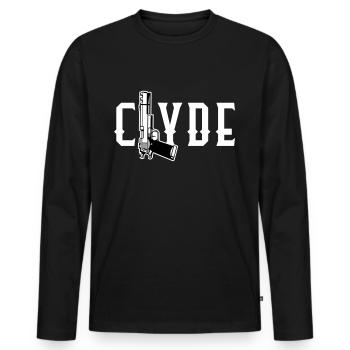 Bonnie & Clyde Partnerlook - Männer Premium Bio Langarmshirt - Schwarz - Vorne - Nico (187cm)