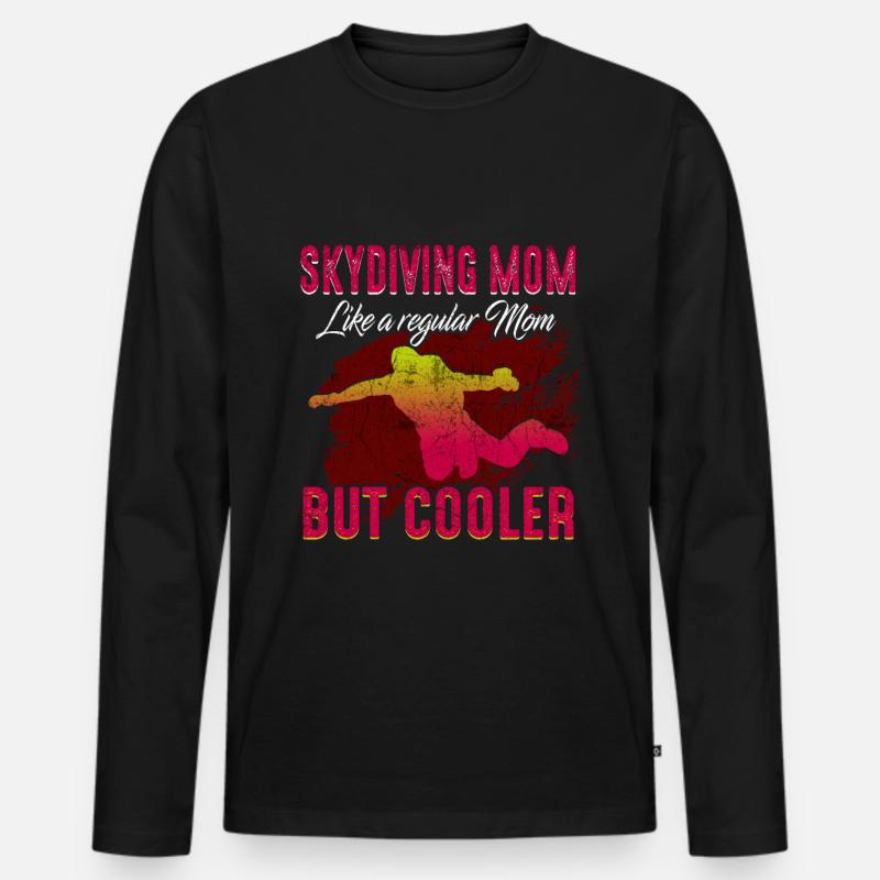 Skydiving Mutter - Männer Premium Bio Langarmshirt - Schwarz