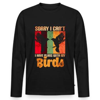 Bird Lovers Birds - Men's Premium Organic Long Sleeve Shirt - black - Front - Nico (187cm)