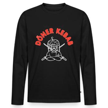 Döner Kebab Dönermann Kebab Grill - Männer Premium Bio Langarmshirt - Schwarz - Vorne - Nico (187cm)