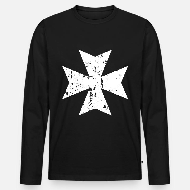Black Templar - Männer Premium Bio Langarmshirt - Schwarz