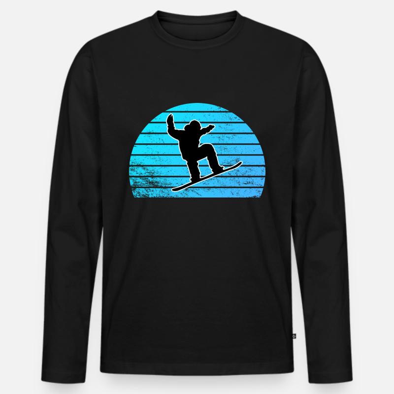Snowboard - Männer Premium Bio Langarmshirt - Schwarz