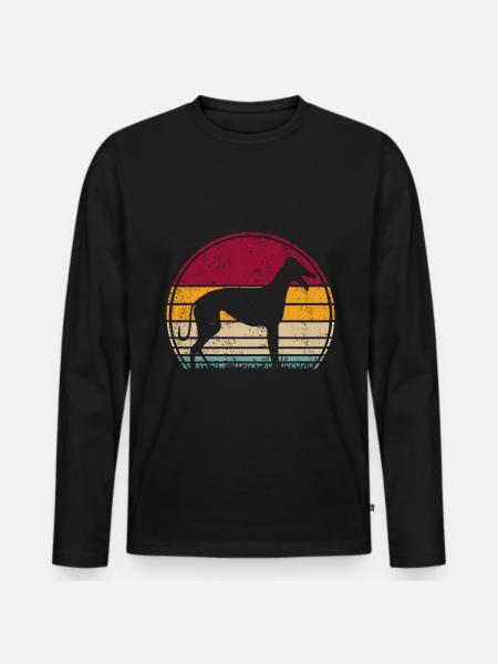 Galgo Espanol Spanien Hund Retro Vintage Geschenk - Männer Premium Bio Langarmshirt - Schwarz
