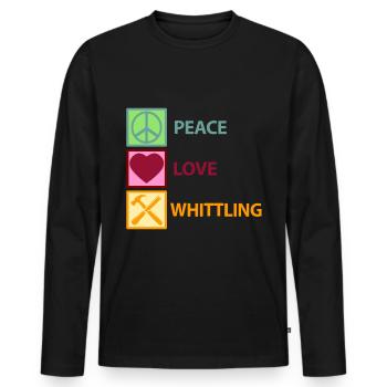 Whittling Holzschnitzer Holz Schnitzen Spruch - Männer Premium Bio Langarmshirt - Schwarz - Vorne - Nico (187cm)
