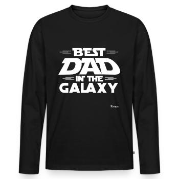 Best Dad in the Galaxy T-shirt ,birthday,fun,dad, - Men's Premium Organic Long Sleeve Shirt - black - Front - Nico (187cm)