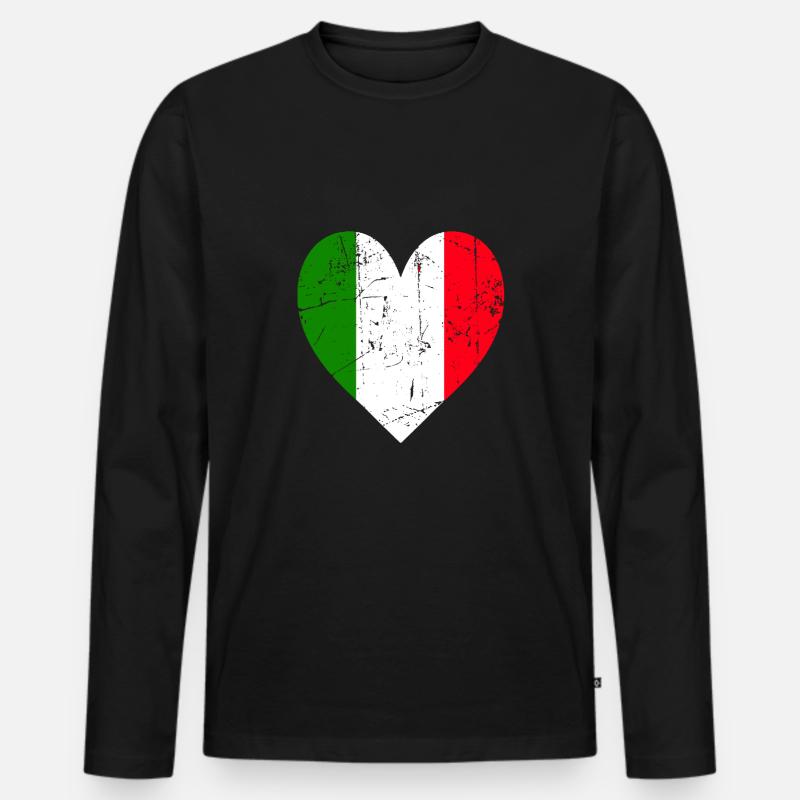 italien - Männer Premium Bio Langarmshirt - Schwarz