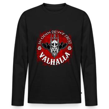 Odin Walhalla Viking disant la mythologie nordique - T-shirt manches longues Premium bio Homme - noir - Devant - Nico (187cm)