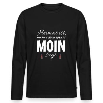 Norddeutschland Moin norddeutsch Ostfriesland - Männer Premium Bio Langarmshirt - Schwarz - Vorne - Nico (187cm)