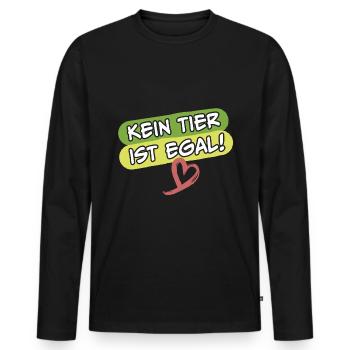 Kein Tier ist egal Tierschützer Tierschutz - Männer Premium Bio Langarmshirt - Schwarz - Vorne - Nico (187cm)