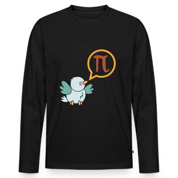 Cadeau de t-shirt drôle de pi pour les nerds de maths - T-shirt manches longues Premium bio Homme - noir - Devant - Nico (187cm)