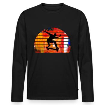 skateboard - Men's Premium Organic Long Sleeve Shirt - black - Front - Nico (187cm)