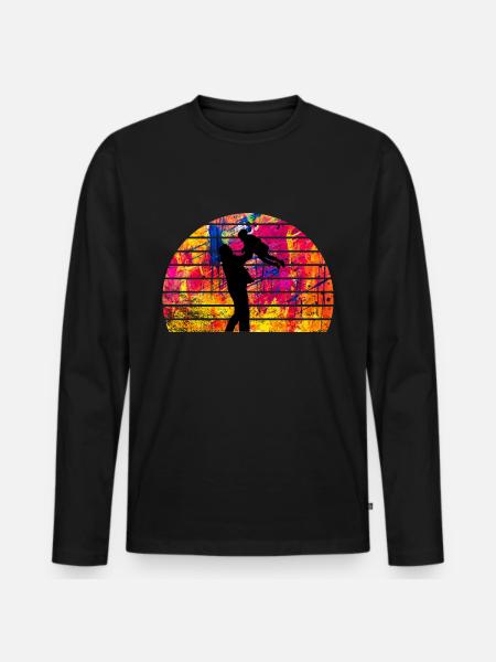 Father and daughter - Men's Premium Organic Long Sleeve Shirt - black