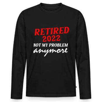 Retraité 2022 Pension de retraité Retraité - T-shirt manches longues Premium bio Homme - noir - Devant - Nico (187cm)