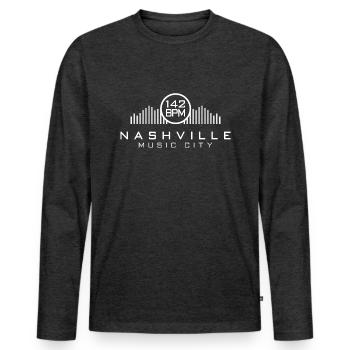 142 BPM Nashville Tennessee Musicians Music City - Men's Premium Organic Long Sleeve Shirt - heather anthracite - Front - Nico (187cm)