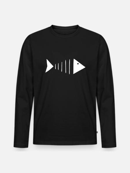 Fish Angler Fischer - T-shirt manches longues Premium bio Homme - noir