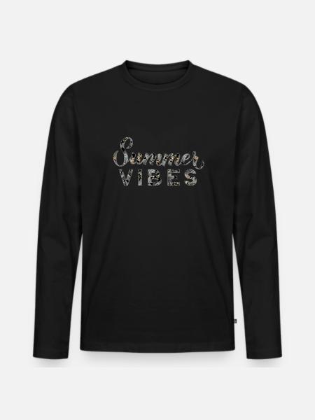 Summer Vibes Summer Mood - Men's Premium Organic Long Sleeve Shirt - black