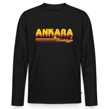 Ankara, Urlaubsdesign der türkischen Hauptstadt - Männer Premium Bio Langarmshirt - Schwarz - Vorne - Nico (187cm)