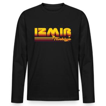 Izmir, summery design of the Turkish city - Men's Premium Organic Long Sleeve Shirt - black - Front - Nico (187cm)