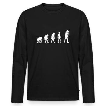 Evolution Photographe Appareil photo - T-shirt manches longues Premium bio Homme - noir - Devant - Nico (187cm)
